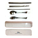 不鏽鋼餐具5件組小麥盒(粗12mm+細6mm)  