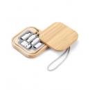 多功能竹木數據線收納盒快充數據線